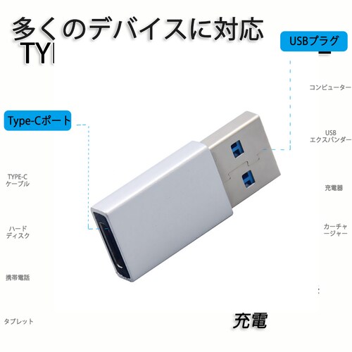 Type-C �V���o�[ usb3.0�ϊ��A�_�v�^�[ �f�[�^�]�� �[�d �]����USB�[�d���iPhone12/12mini/12Pro/12Pro Max���[�d���邽�߂̓]���R�l�N�^ 3A �R���p�N�g_1