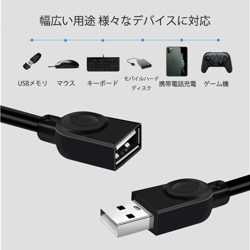 USB�����P�[�u�� 5m USB2.0 �����R�[�h5���[�g�� USB�I�Xto���X �f�[�^�]�� �p�\�R�� �e���r USB�n�u �J�[�h���[�_�[ �f�B�X�N�h���C�o�[ �Ή�_2