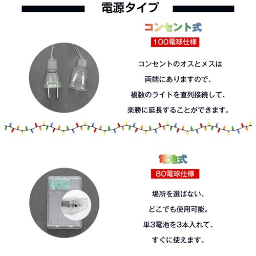 �� �J���t�� �d�r(80��) �t�F�A���[���C�g led�C���~�l�[�V�������C�g �d�r�� 10m LED �N���X�}�X�c���[���� �x�����_ �o���R�j�[ ���� �a���� �����L�O���p�[�e�B�[_3