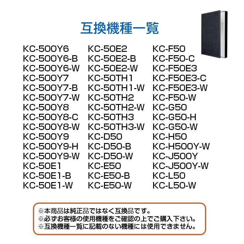 SHARP 空気清浄機 対応 集塵 脱臭 フィルター KC-D50 シャープ 互換