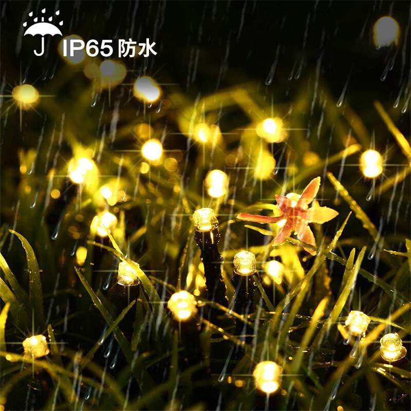 イルミネーション カラフル 屋外用 100球 12m ソーラー充電式 LED