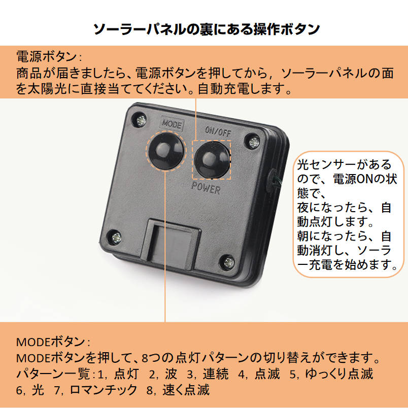 イルミネーション カラフル 屋外用 100球 12m ソーラー充電式 LED