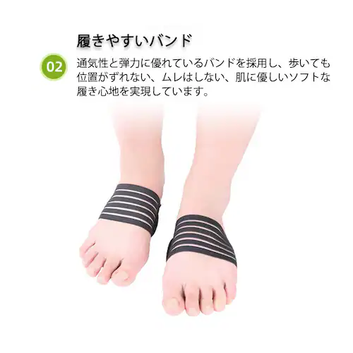 土踏まずサポーター 扁平足 インソール アーチインソール 扁平足サポーター アーチ サポーター 足裏 足底筋膜炎 足底腱膜炎 衝撃吸収 パッド 足 痛み 疲れ 軽減_5