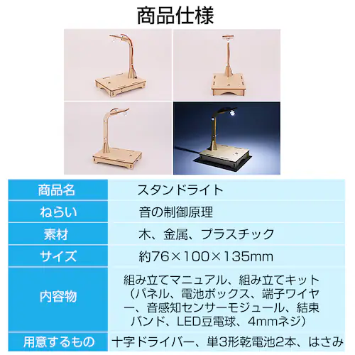 �����m�Z���T�[���C�g �H��L�b�g DIY�f�X�N���C�g �d�C �Ɩ� �q�� �� ���w�� �T�E���h �e�[�u�������v LED �������� ���� �g�ݗ��� �ȒP �d�q�H��_6