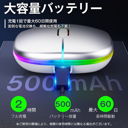 �}�E�X �z���C�g ���C�����X �É� ���^ �R�[�h���X Bluetooth5.1 ���� 2.4GHz �y�� USB �[�d�� ���^ �����x ���w�� DPI���� LED���� PC Windows Mac �^_4