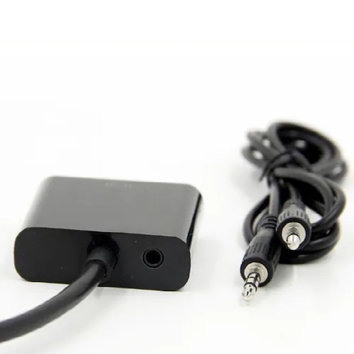 HDMI�I�XtoVGA+AUX���X 3.5mm�����@�\�t �I�[�f�B�I�W���b�N�t�� �ϊ��A�_�v�^�[ �� D-sub 15�s�� �P���� �ϊ��P�[�u�� V1.4 1080P_10