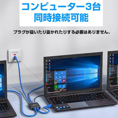 LAN����� 3�|�[�g 1Gbps �M�K LAN�|�[�g���� �g�� �A�_�v�^�[ RJ45 �������p�R�l�N�^ lan�n�u ���[�^�[ �l�b�g���[�N�X�v���b�^�A�_�v�^ CAT5 CAT6 CAT7_1