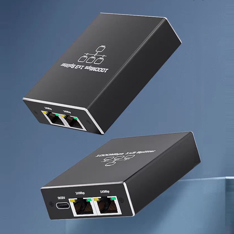 LAN分岐器 3ポート 1Gbps ギガ LANポート増設 拡張 アダプター RJ45