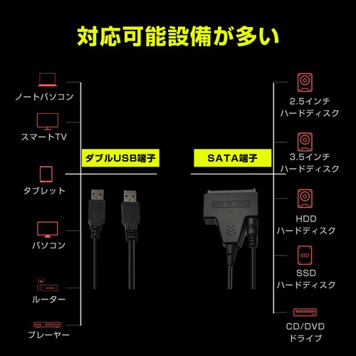 SATA USB �ϊ��P�[�u�� �n�[�h�f�B�X�N���[�_�[ �O�t��hdd usb 2.5 3.5�C���`SSD HDD sata USB�ϊ��A�_�v�^�[ �f�[�^���o��SATA3 USB 3.0 UASP�Ή�_2