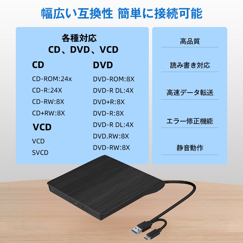 外付けDVDドライブ CDドライブ パソコン USB DVDドライブ 高速 外付けDVDドライブ CDドライブ パソコン USB DVDドライブ 高速