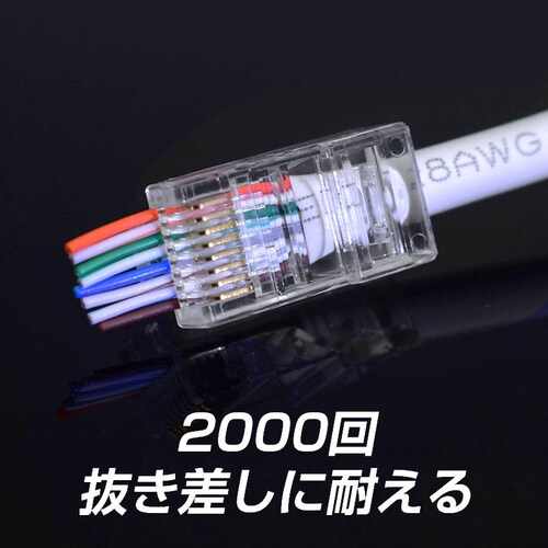 �ђʌ^ LAN�R�l�N�^ 100�Z�b�g RJ45 CAT6E CAT5E CAT5 LAN�P�[�u���p �z���ȒP �ܐ܂�ɂ��� 8P8C ���� ���S�� �l�b�g���[�N �����߂� ����_1
