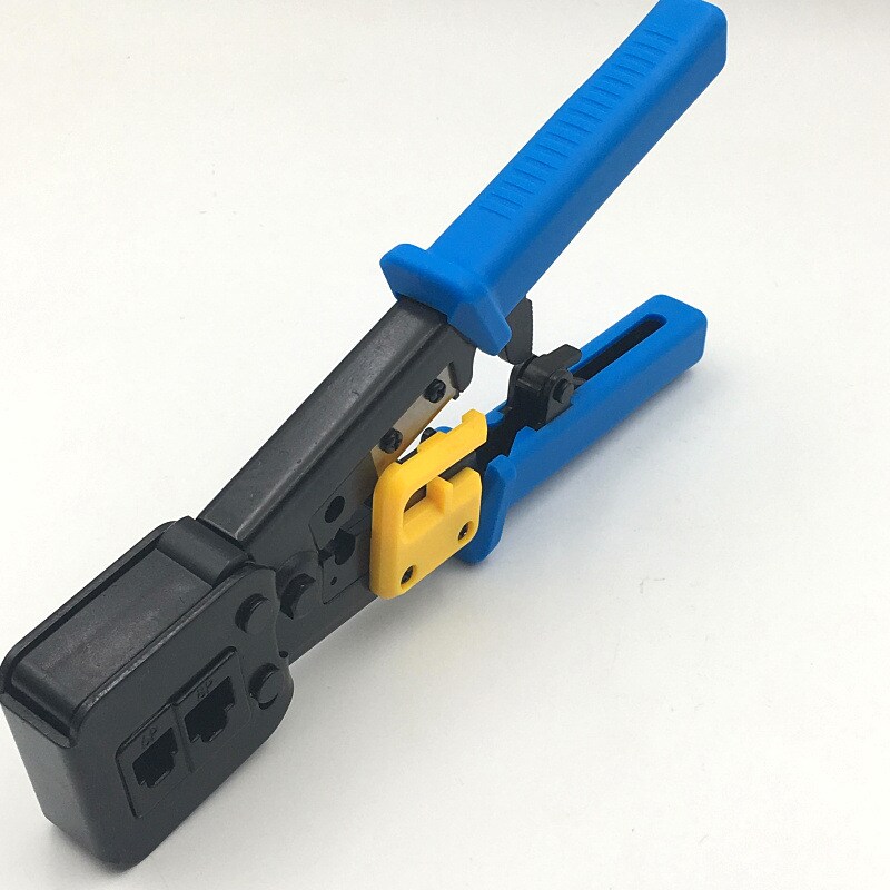 LANケーブルプラグ圧着機 貫通対応 圧着ベンチ かしめ工具 RJ45/RJ11
