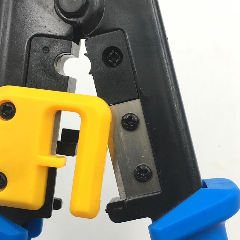 LANケーブルプラグ圧着機 貫通対応 圧着ベンチ かしめ工具 RJ45/RJ11