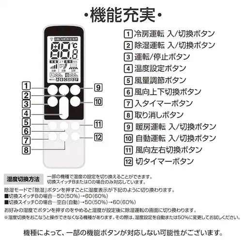 �_�C�L�� �G�A�R���p �����R�� ���{��\�� DAIKIN �_�C�L���H�� �ݒ�s�v �݊� 0.5�x���߉� ���ʉt���p�l�� �o�b�N���C�g �����^�]�^�C�}�[ ���{��������t_5