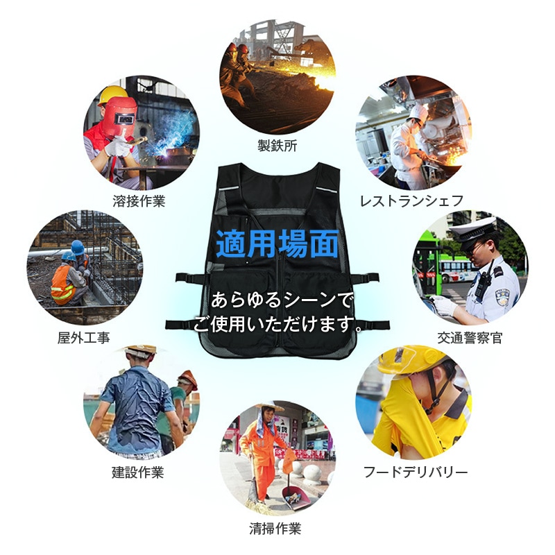 クールベスト 蛍光グリーン アイスベスト 冷却 夏 暑さ対策 保冷剤付き