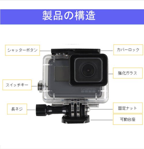 Gopro�h���P�[�X �S�[�v��7/6/5 HERO7Black/HERO6/HERO5 �A�N�Z�T���[ �h���n�E�W���O �h�� �P�[�X �t���[�� �h�������� �C ���� GoPro �S�[�v��_3