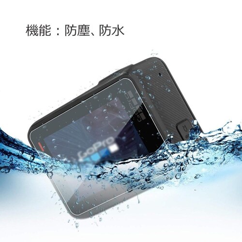 GoPro HERO 5/6/7 Black �p 9H�t���ی�t�B���� �J�����t�B���� �ی�V�[�g �C�A�[�� �\��₷�� �X�N���[���{�����Y�p ����ƃz�R���Ə���h�� 2���Z�b�g_4