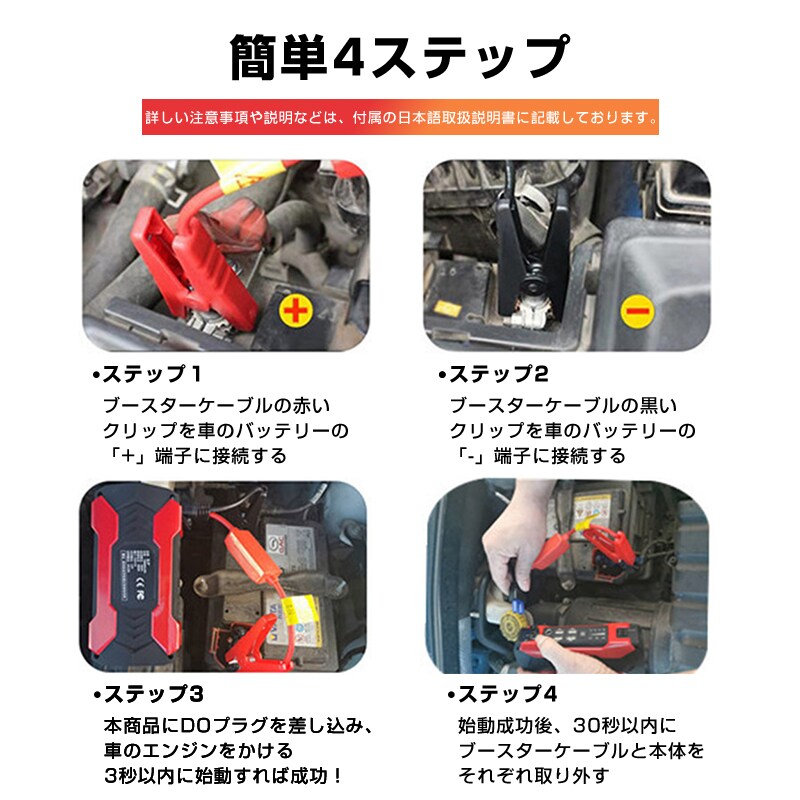 ジャンプスターター 12V バイク 車専用 28000mAh 大容量 バッテリー