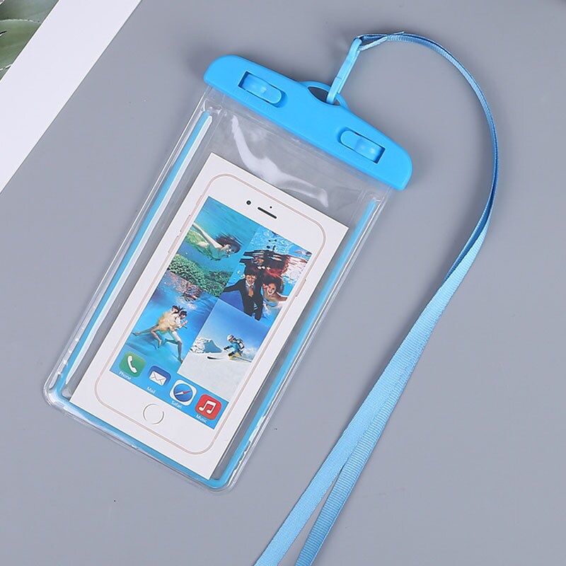 スマホ ブルー 防水ケース 蓄光タイプ 1個 暗所でも光る 防水カバー