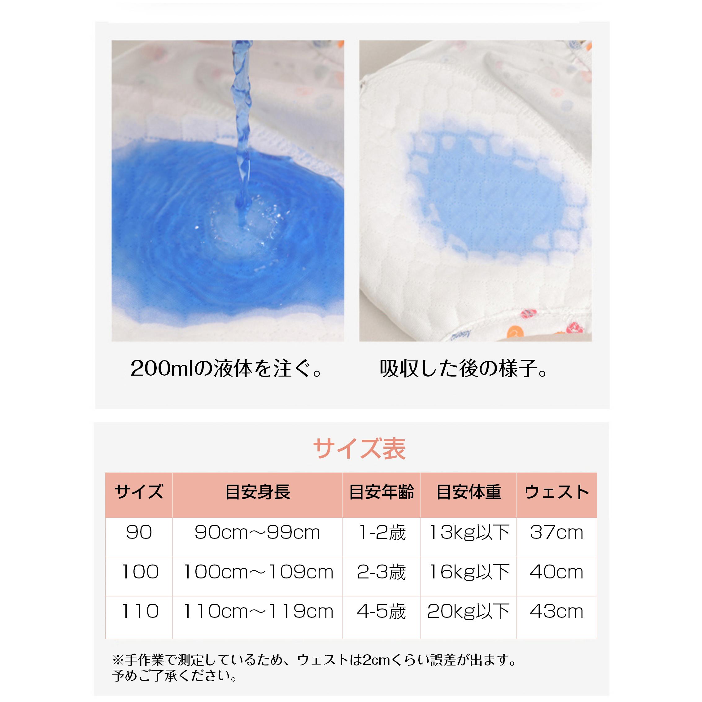 トレーニングパンツ ブルーセット 110 6層 3枚セット 90 100 110