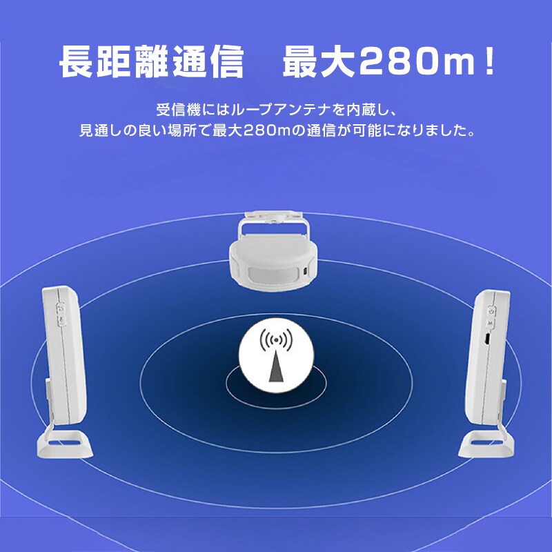 人感センサー ワイヤレスチャイム 受信機2個と赤外線センサー1個セット 人感センサー ワイヤレスチャイム 受信機2個と赤外線センサー1個セット