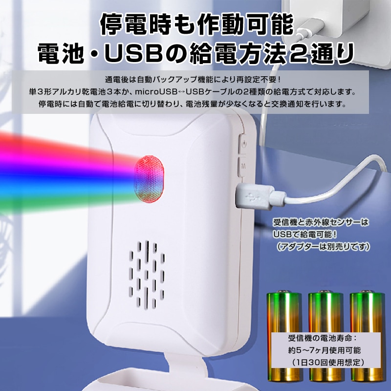 人感センサー ワイヤレスチャイム 屋内用 赤外線 防犯アラーム 防犯