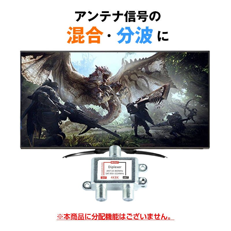 アンテナ混合分波器 4K 8K 分波 BS CS 地デジ 衛星放送 対応 テレビ