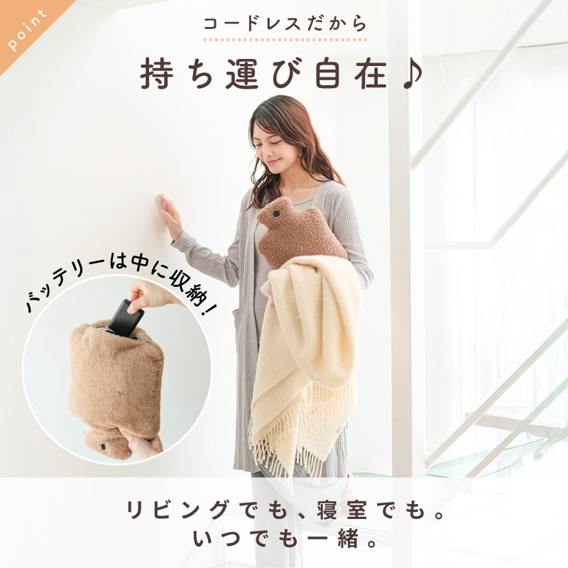 ENETANPO 湯たんぽ型 グラフェン クッションウォーマー グレー【代引き