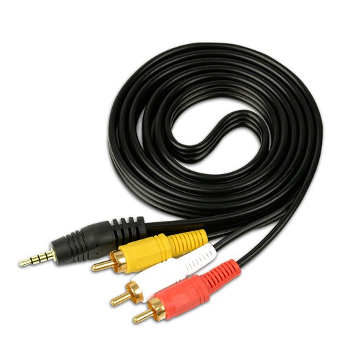 RCA�P�[�u�� 3.5mm�I�X RCA�I�X �Ԕ���3�[�q 1.5m �ϊ��P�[�u�� 4�� 3.5mm AUX �[�q �ϊ��A�_�v�^ 1.5m AV 2Pin �X�s�[�J�[ �A���v �ݔ��̐ڑ�_8