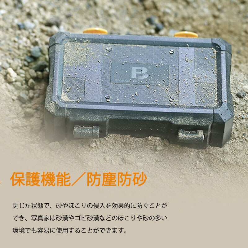 メモリカード収納ケース カメラバッテリー2個 TF9枚 SDカード5枚 CF