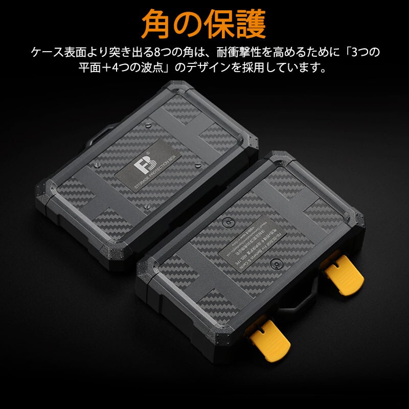 メモリカード収納ケース カメラバッテリー2個 TF9枚 SDカード5枚 CF