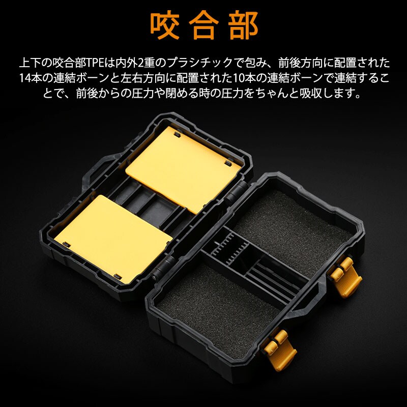 メモリカード収納ケース カメラバッテリー2個 TF9枚 SDカード5枚 CF