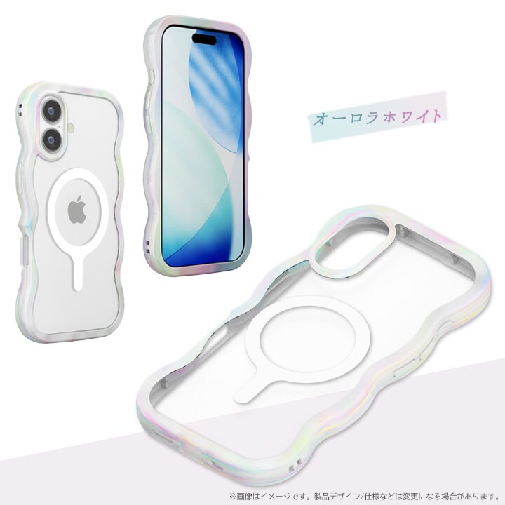 iPhone 17用 MagSafe対応 ウェーブケース [オーロラホワイト]【代引き