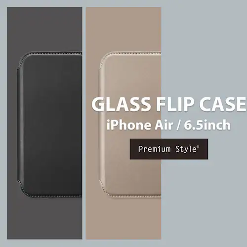 iPhone Air�p �K���X�t���b�v�P�[�X [�x�[�W��]_5