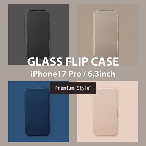 iPhone 17 Pro�p �K���X�t���b�v�P�[�X [�T�t�B�A�[�m��/�l�C�r�[]_5