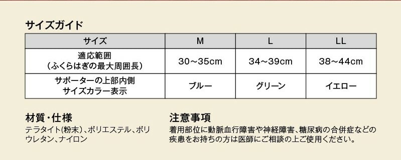 むくみ・冷えをケアするテラレッグサポーター（ふくらはぎサポーター