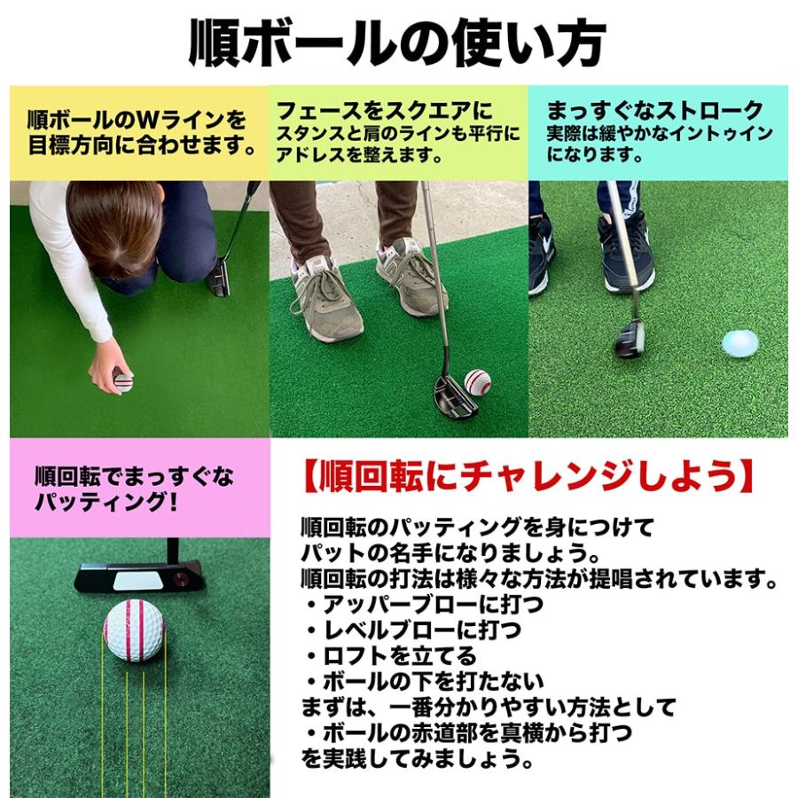 パット上達練習ボール 順ボール 5個セット ボールラインマーカー付き