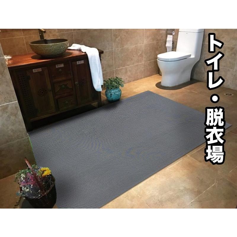 お風呂の滑り止めマット 90cm×80cm 1枚入り グレー 高規格6mm厚・安全