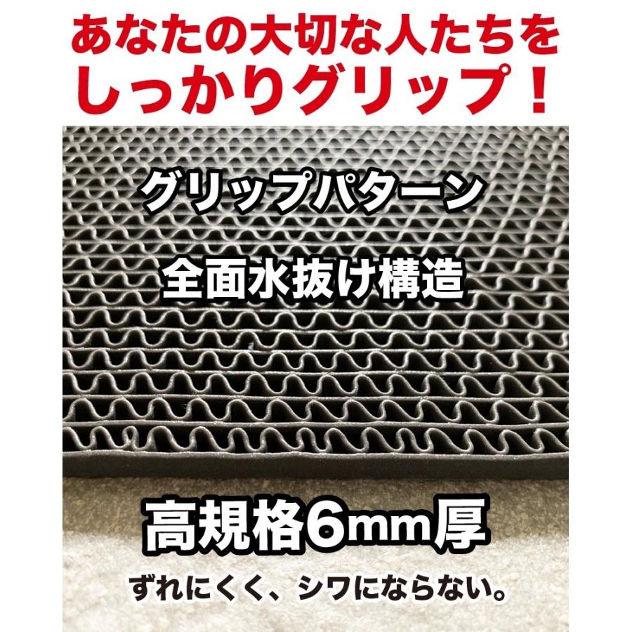 お風呂の滑り止めマット 90cm×80cm 1枚入り グレー 高規格6mm厚・安全