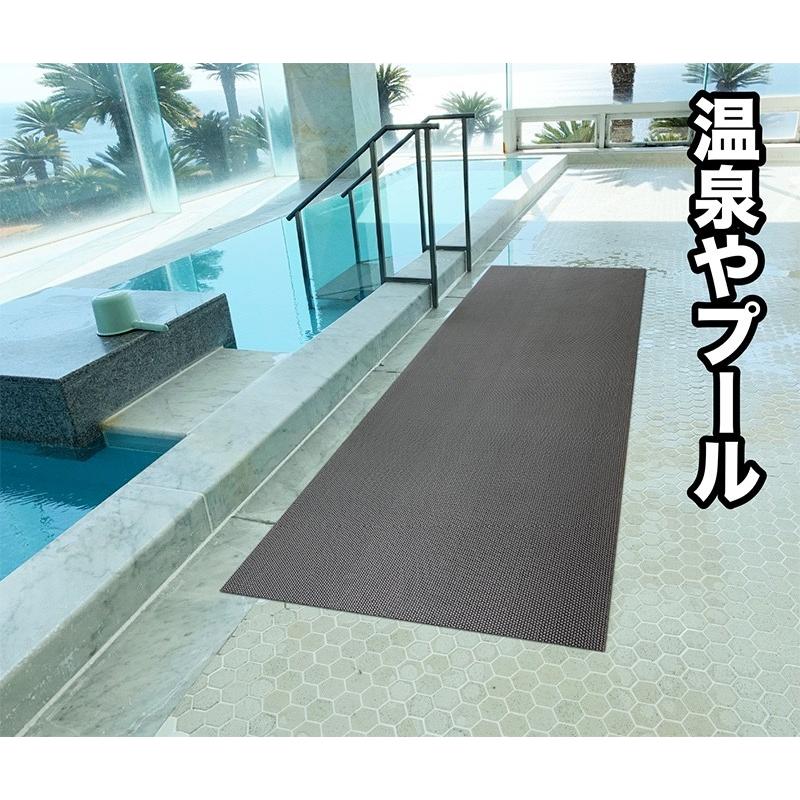 歩行 滑り止めマット スタッドレスマット 90cm×6m グレー 原反ロール
