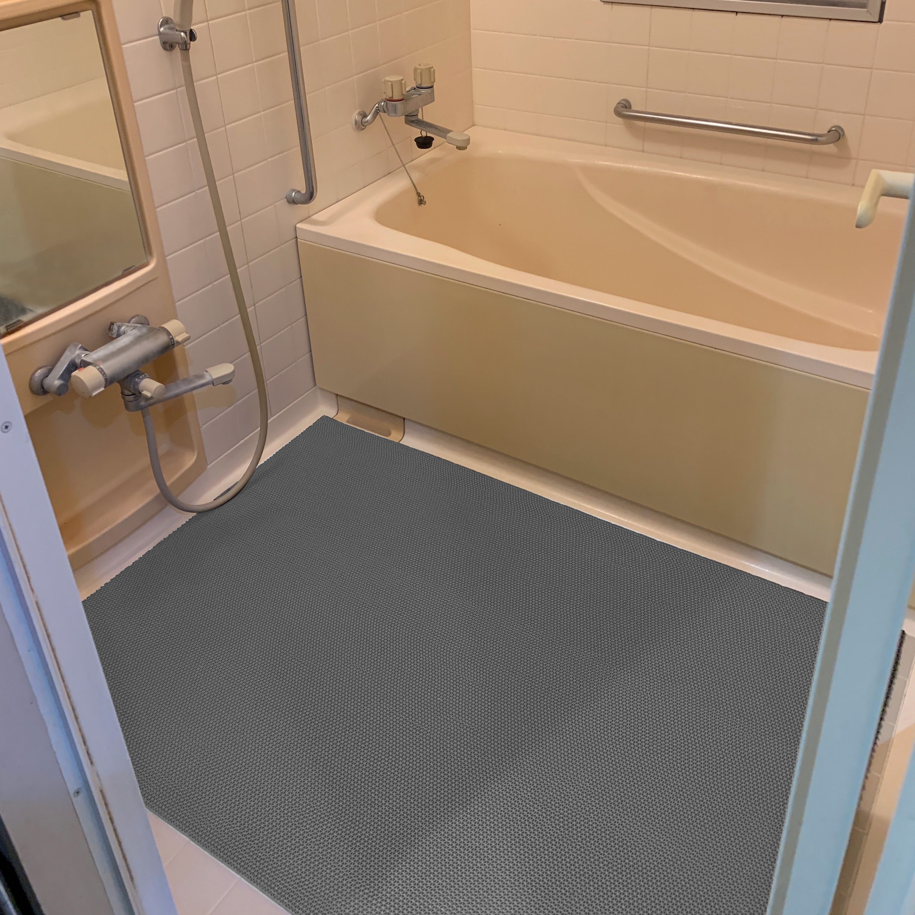 お風呂の滑り止めマット 90cm×3m グレー 高規格6mm厚 安全用 浴場 温泉