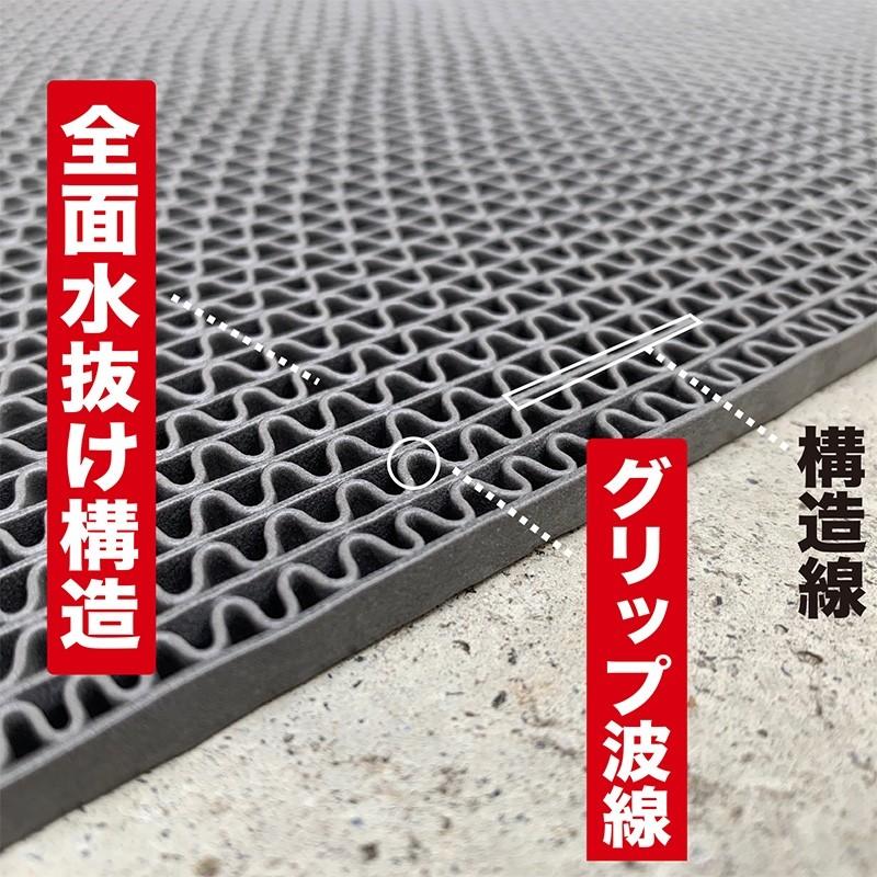 浴場・浴室・プールの滑り止めマット 90cm×4m グレー 高規格6mm厚 安全