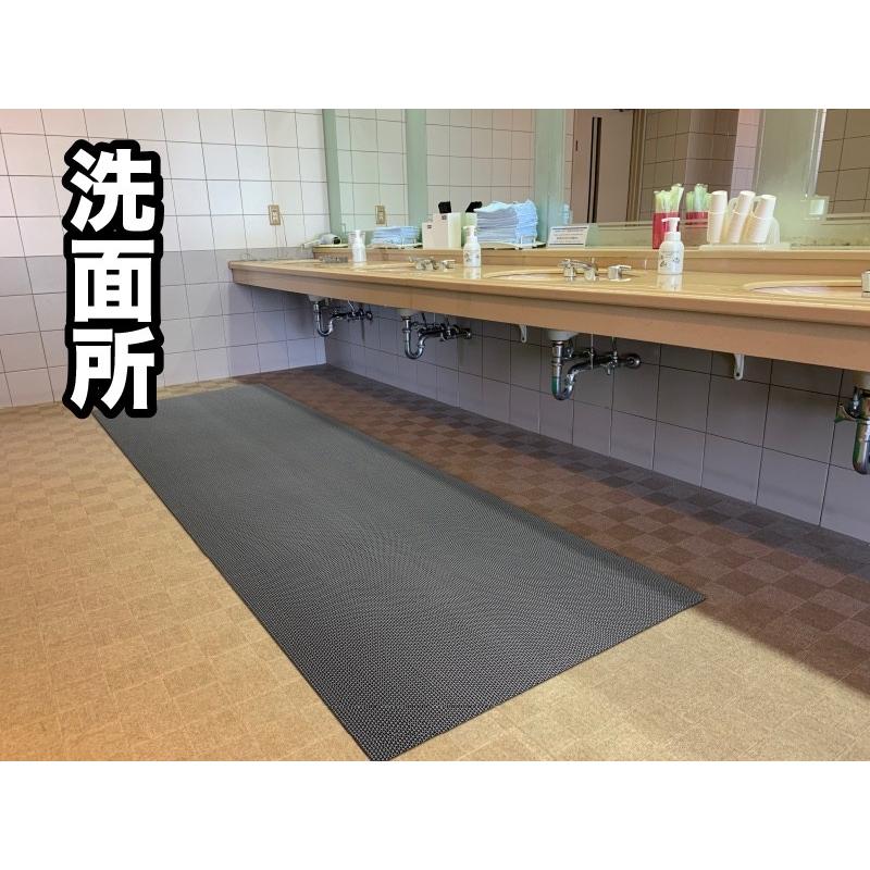 浴場・浴室・プールの滑り止めマット 90cm×4m グレー 高規格6mm厚 安全