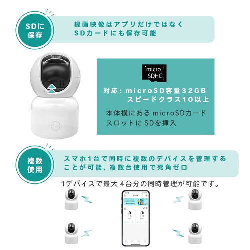 �h�ƃJ���� ���C�����X �Ď��J���� �y�b�g�J���� WI-FI �X�}�z�Ή� 355�x ��] ����� �x�C�r�[ �Ԃ����_11