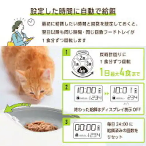 自動給餌器 給餌器 猫 犬 タイマー ウェットフード 給餌機 餌やり機 オートペットフィーダー エサやり キャットフード_5