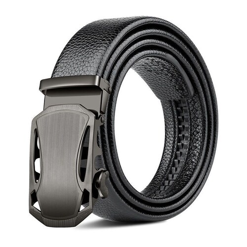 合成皮革(PU)メンズベルト ブラックA_5