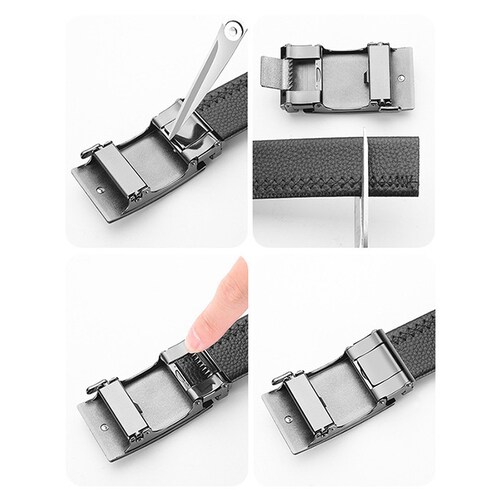 合成皮革(PU)メンズベルト ブラックA_6