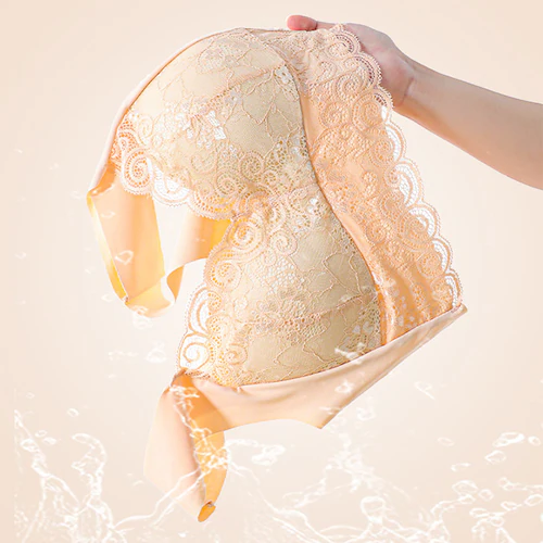 シームレス ノンワイヤーレースブラ ナイトブラ ブラトップ レディース レディース インナー 寝るときブラ 美胸ケア レディース下着 ピンク M_2