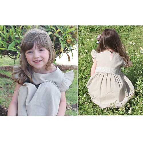ナチュラル 120cm Rora ワンピース キッズ 通販 ローラ リネンワンピース ノエル 半袖 フリル レース 無地 コットンリネン 綿麻 夏服 夏 カジュアル ナチュラル かわいい おしゃれ 女_11
