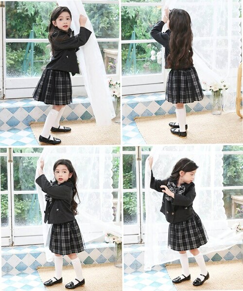 �L�b�Y �X�[�c ���w�� ���̎q �ʔ� �Z�b�g�A�b�v 10002287 �t�H�[�}���X�[�c �㉺�Z�b�g �q�ǂ� ������ ������ ���\�� ���܎O ��i �`�F�b�N�� �^�[�^���`�F�b�N ������� ��l���� �I_18